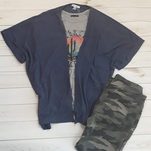 Slate blue oversized cardigan